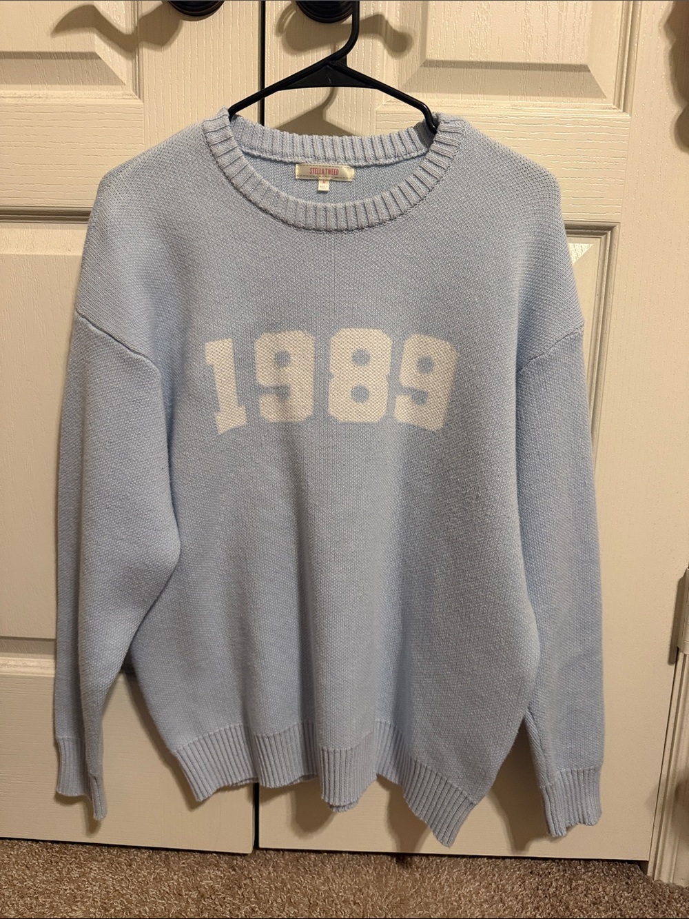 Light Blue '1989' Knit Crewneck Sweater